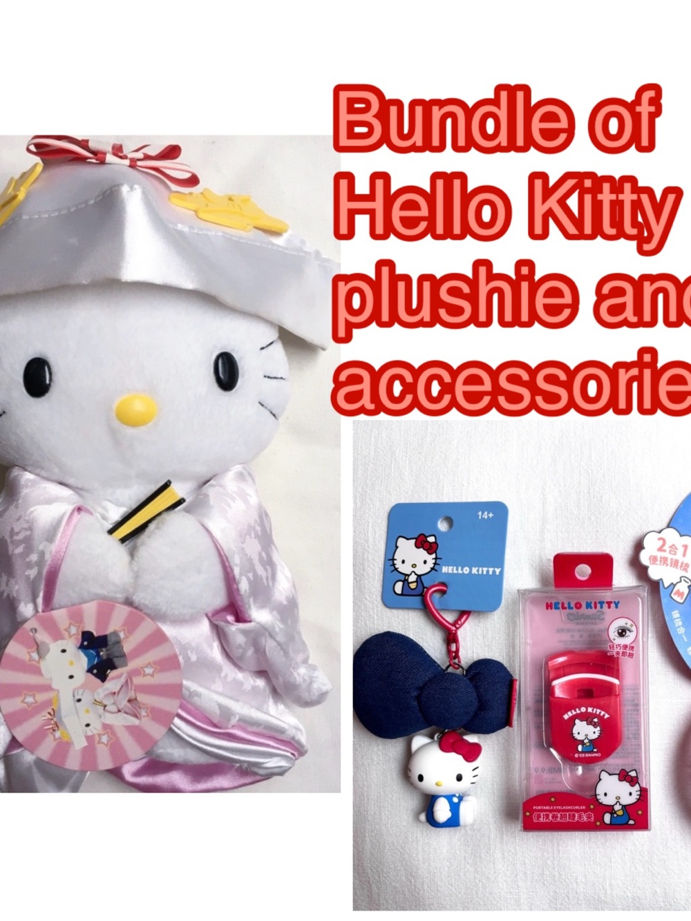 Hello Kitty White Plushie and Accessories Pink Red Japan